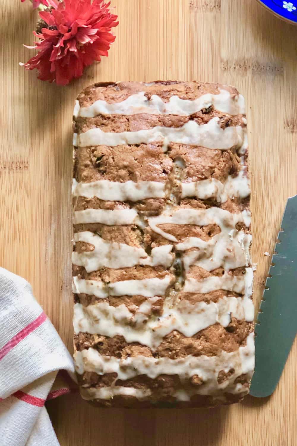 zucchini bread on cutting board