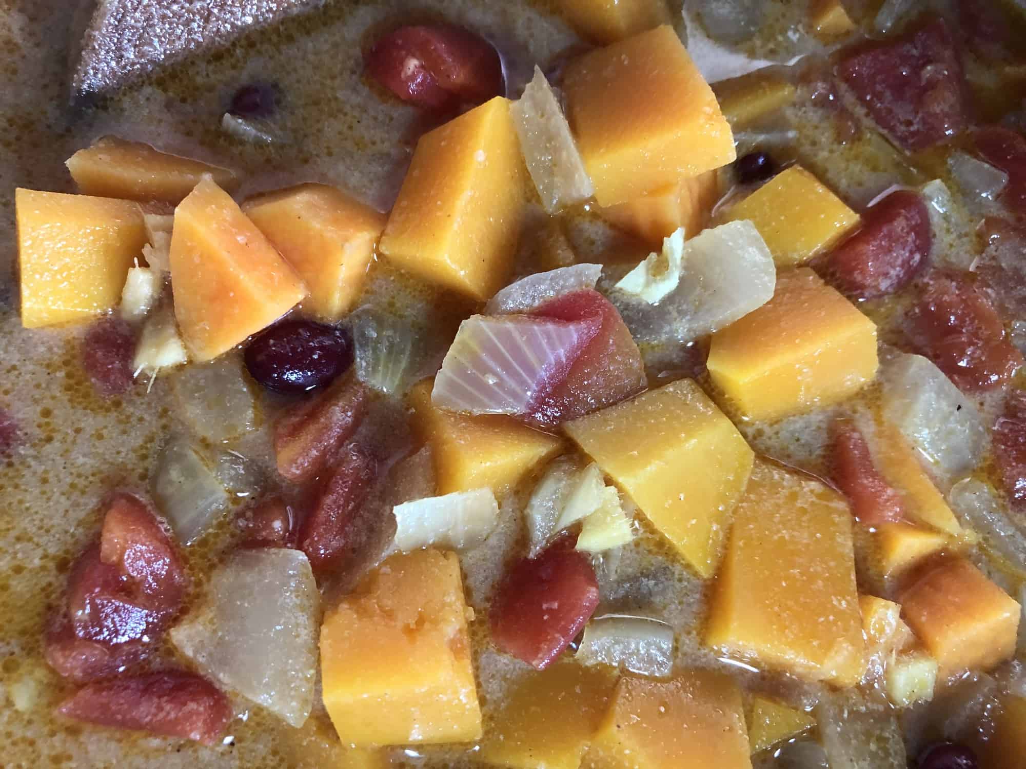 cooking vegetables in African Peanut Stew