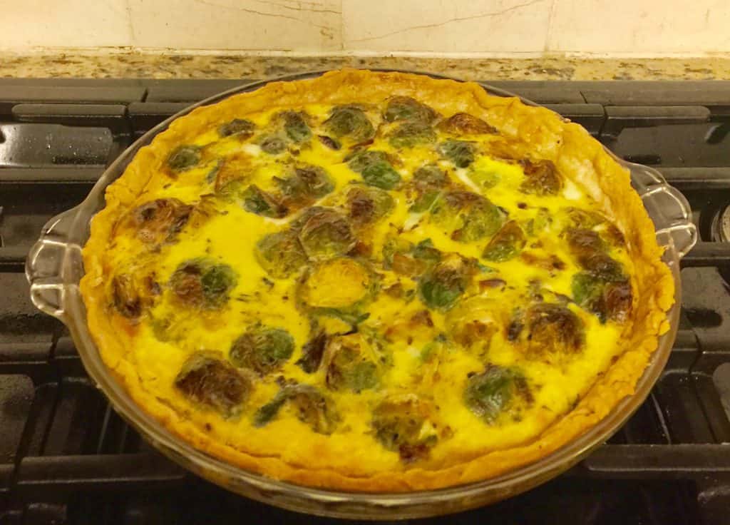 elegant brussels sprouts quiche recipe - pesto for pennies