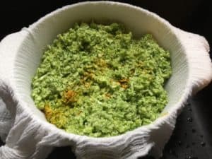 drain cucumbers in colender