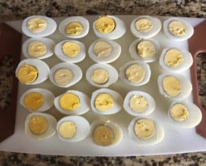 eggs cut lengthwise