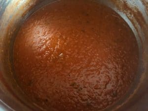 thickened and reduced tomato sauce